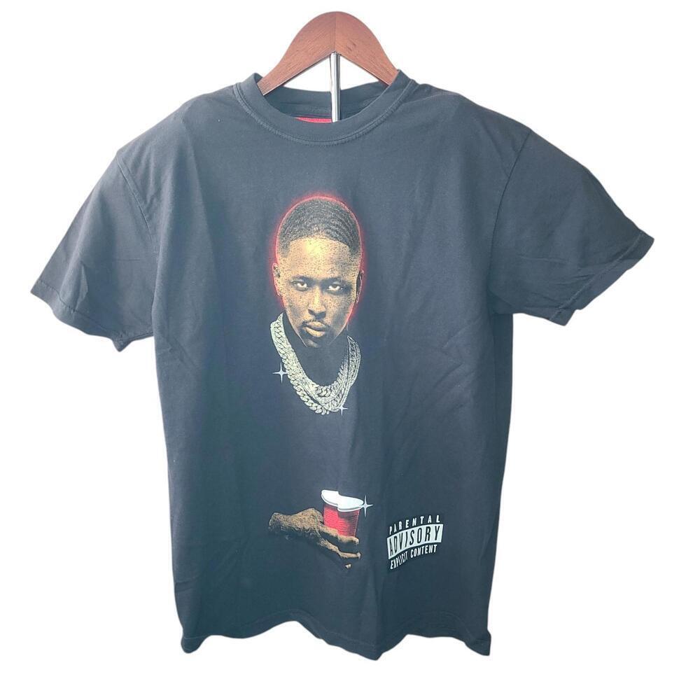 4Hunnid YG Black Graphic Tee Featuring Bold Art